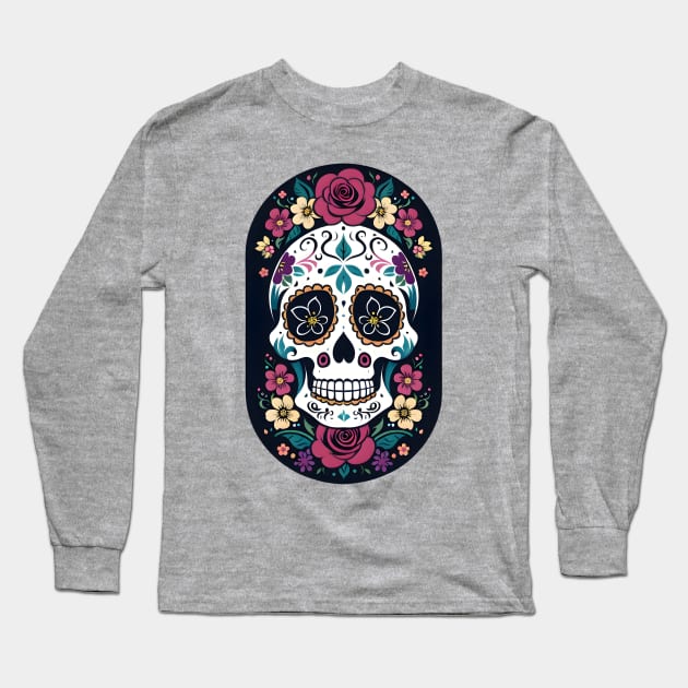 Day of the Dead Skull 06 Long Sleeve T-Shirt by CGI Studios